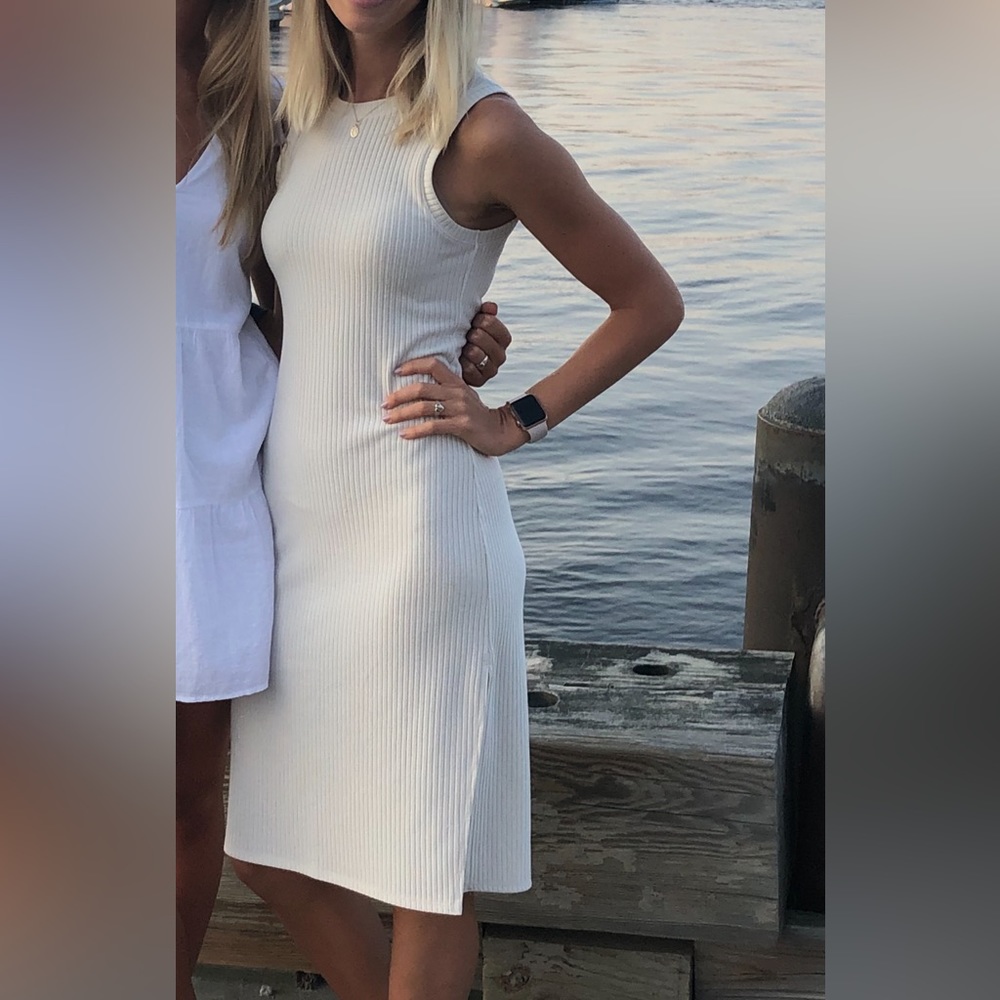 Abercrombie & Fitch White Midi Dress